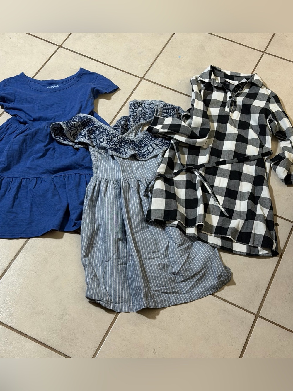 Children's Place, Cat & Jack Kids Girl Blue Ruffle Dresses Casual Summer size 8